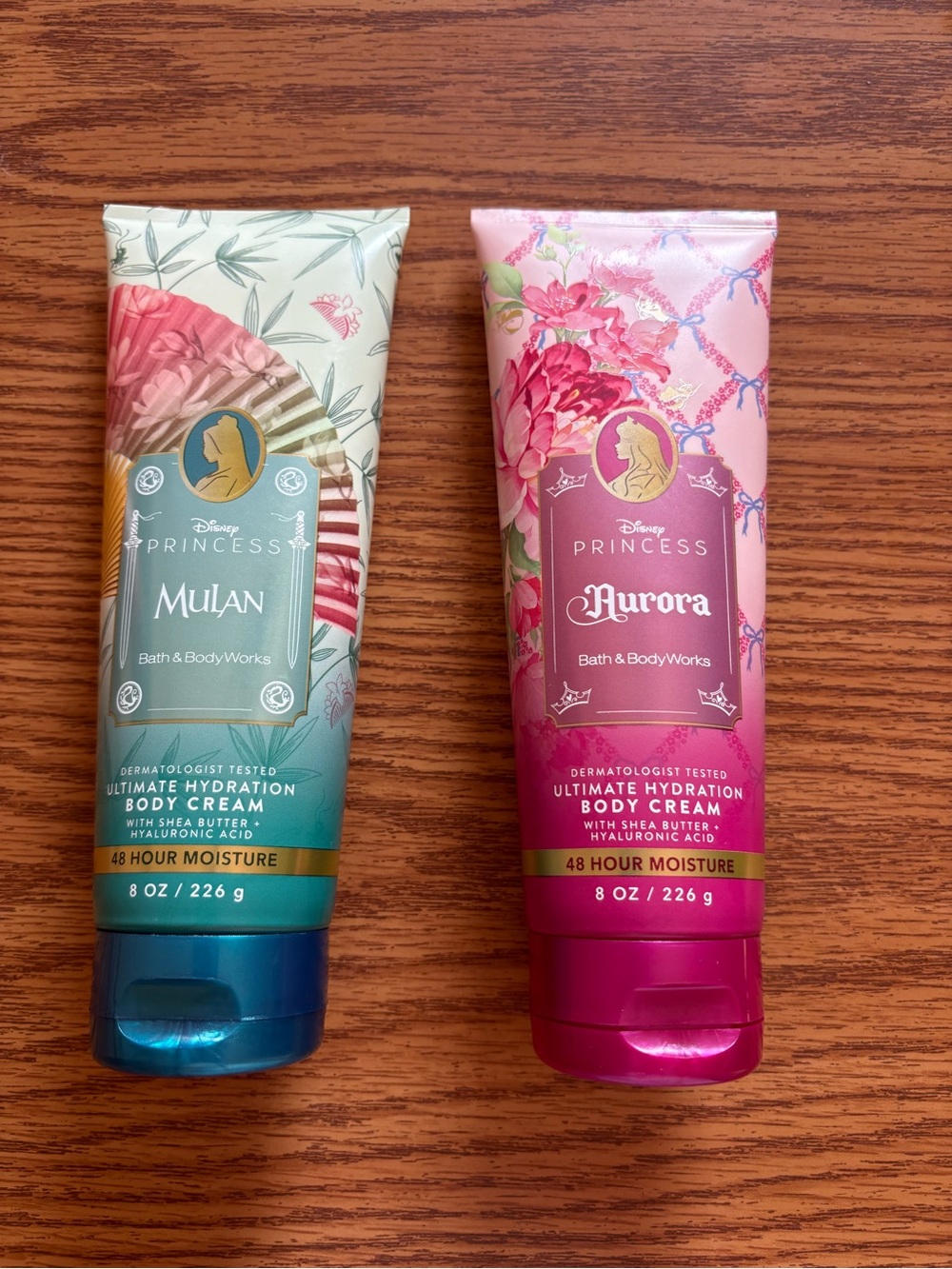 New Bath & Body Works Mulan & Aurora Disney Princess Body Cream Set